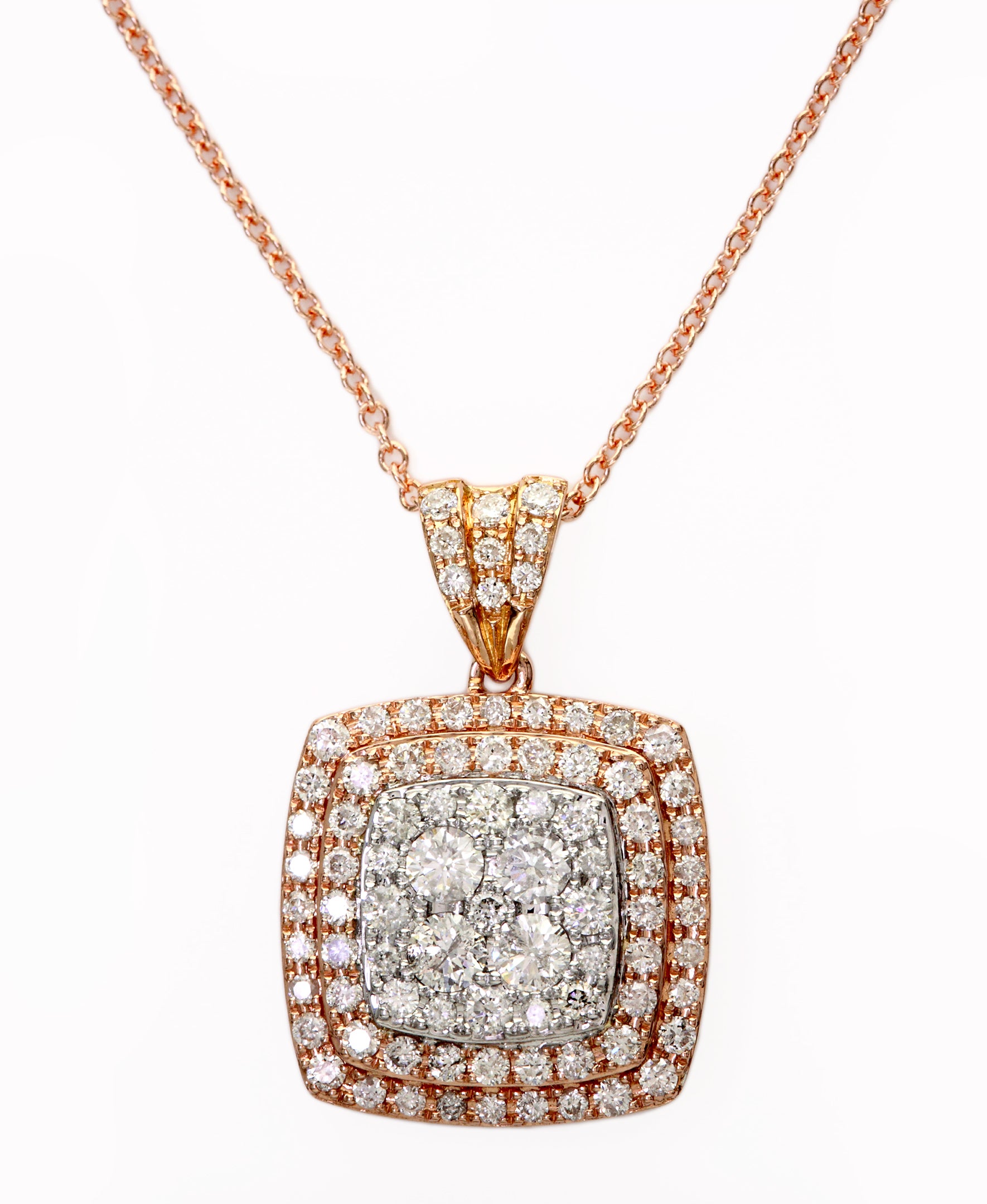 Effy 14K Wht/Rose Gd Diamond Pendant