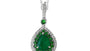 EFFY 14K WHITE GOLD DIAMOND,NATURAL EMERALD,TSAVORITE PENDANT