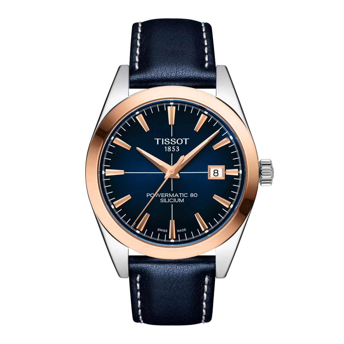 Tissot Gentleman Gold bezel 40mm T927.407.46.041.00 — detail view