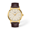 Ivory dial · Brown strap