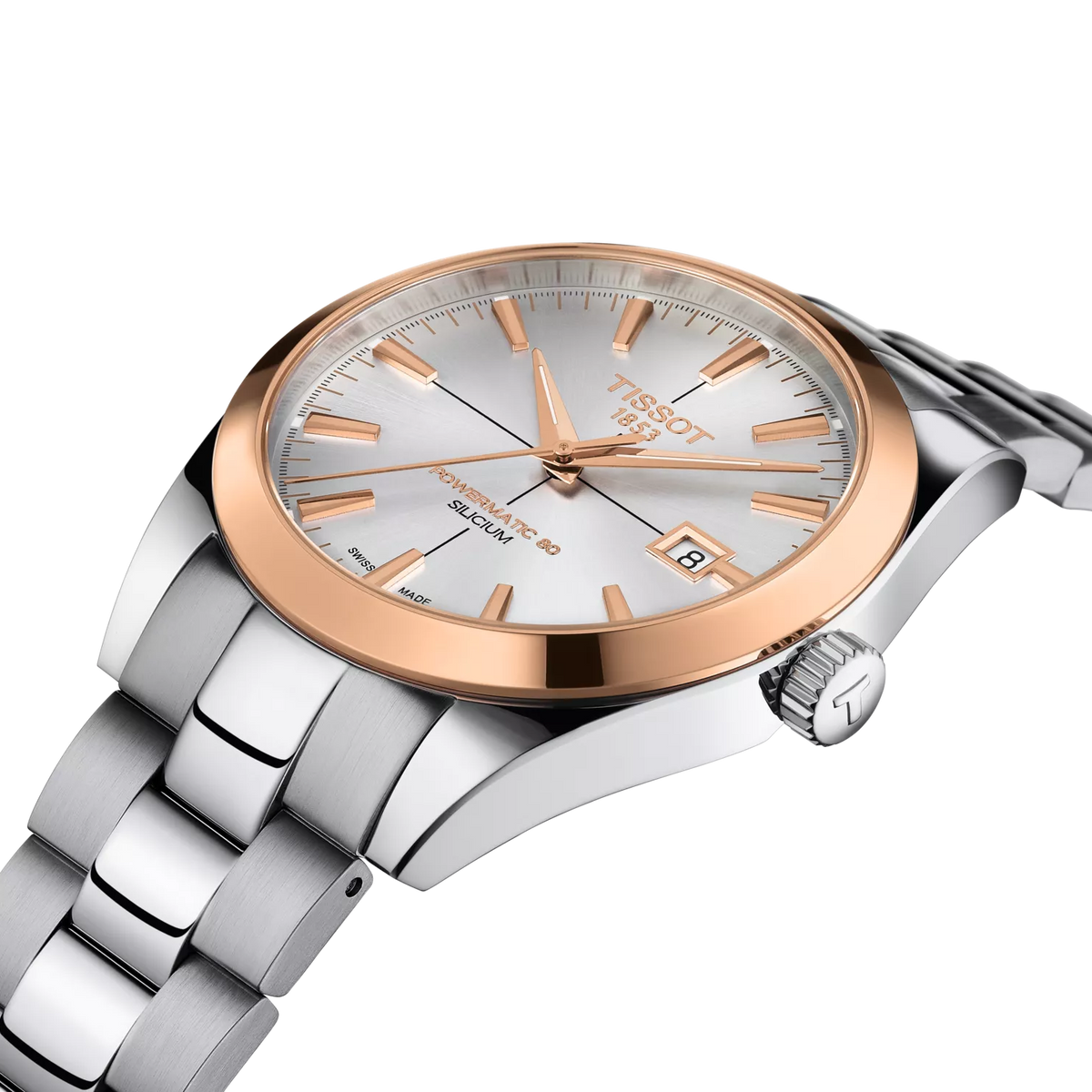 Tissot Gentleman Gold bezel 40mm T927.407.41.031.00 — detail view