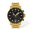 Black dial · Golden bracelet