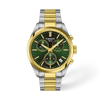 Green dial · Grey and Golden bracelet