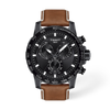 Black dial · Brown strap