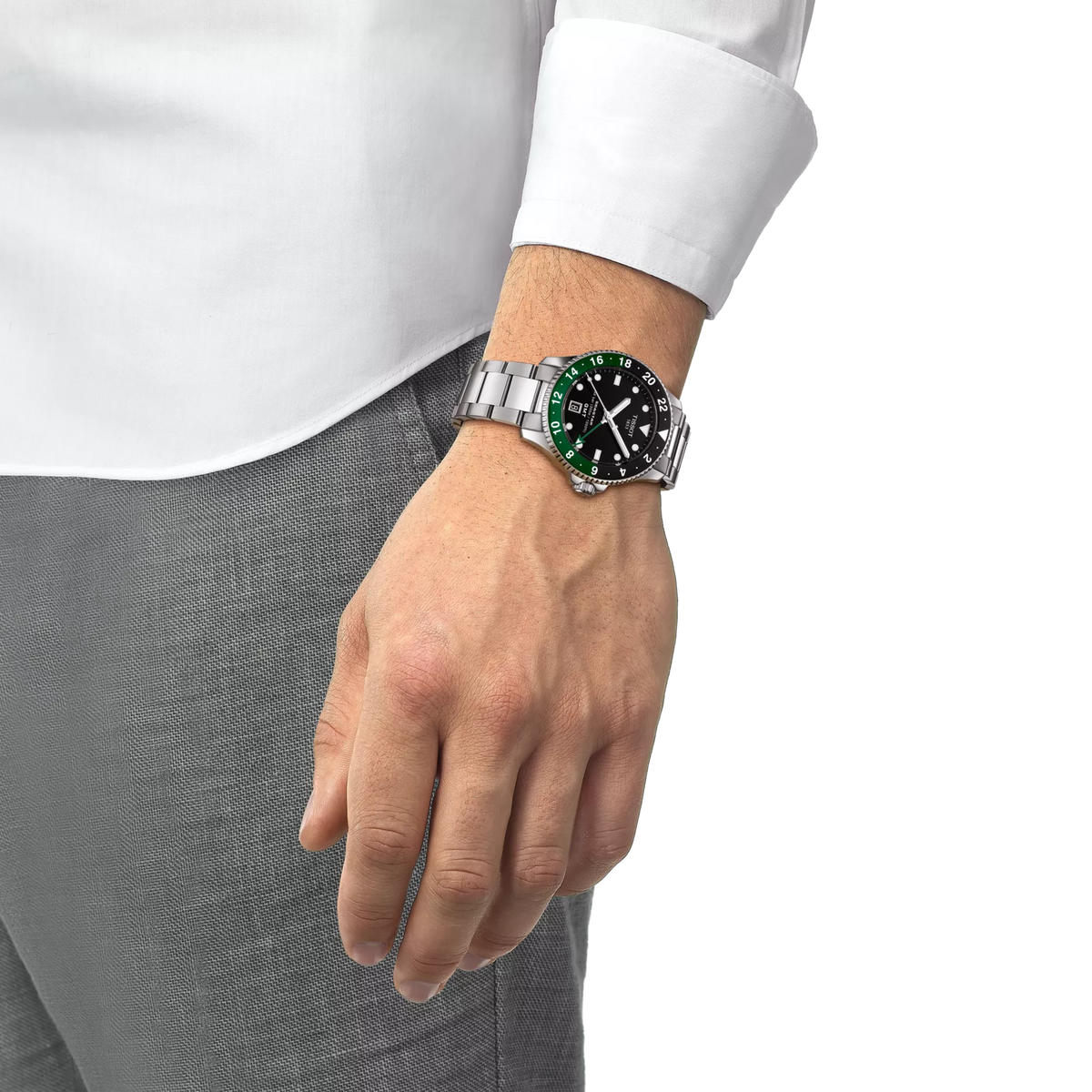 Tissot Seastar 1000 GMT 40mm T120.852.11.051.00 — detail view