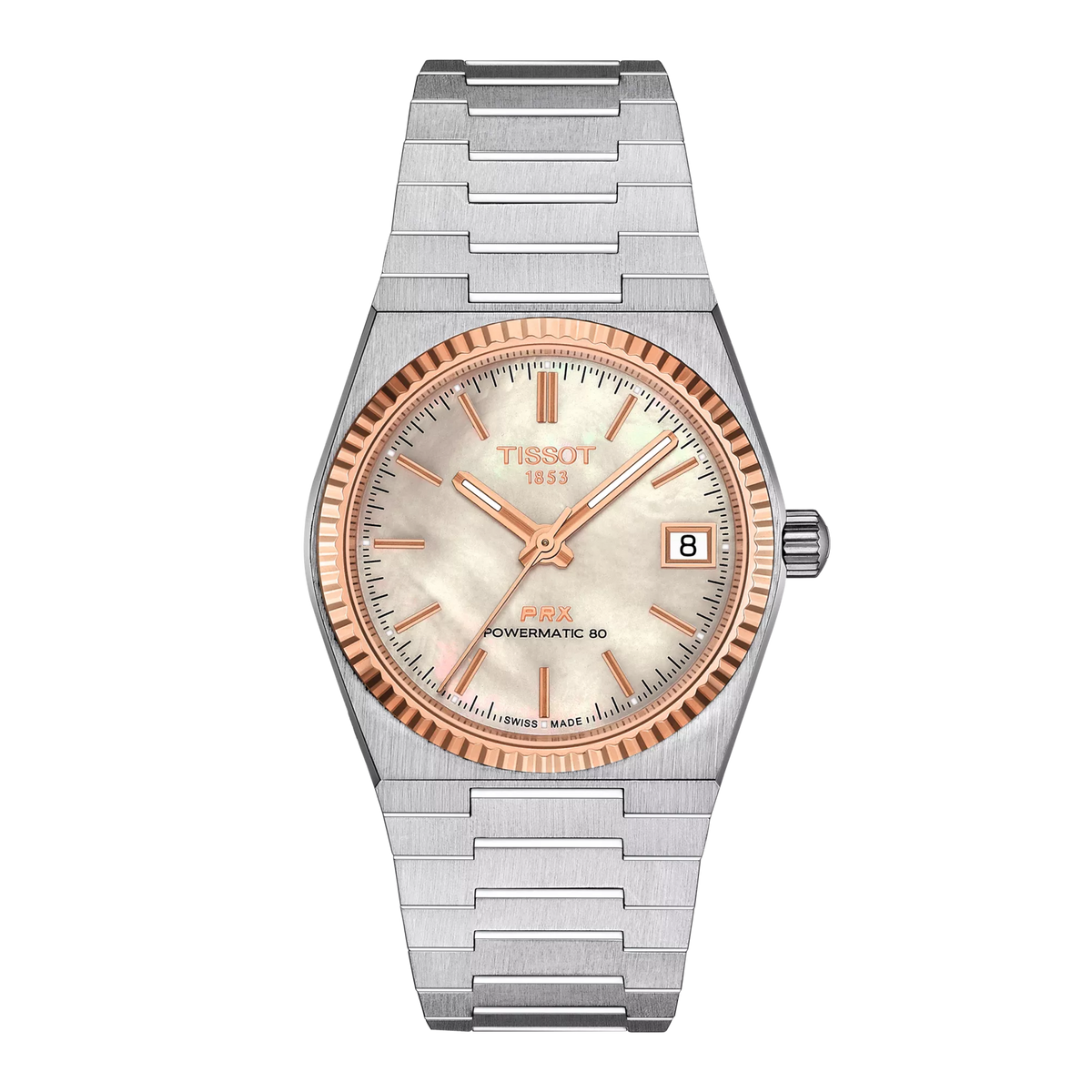 Tissot PRX Gold 35mm T931.207.41.111.00 — detail view