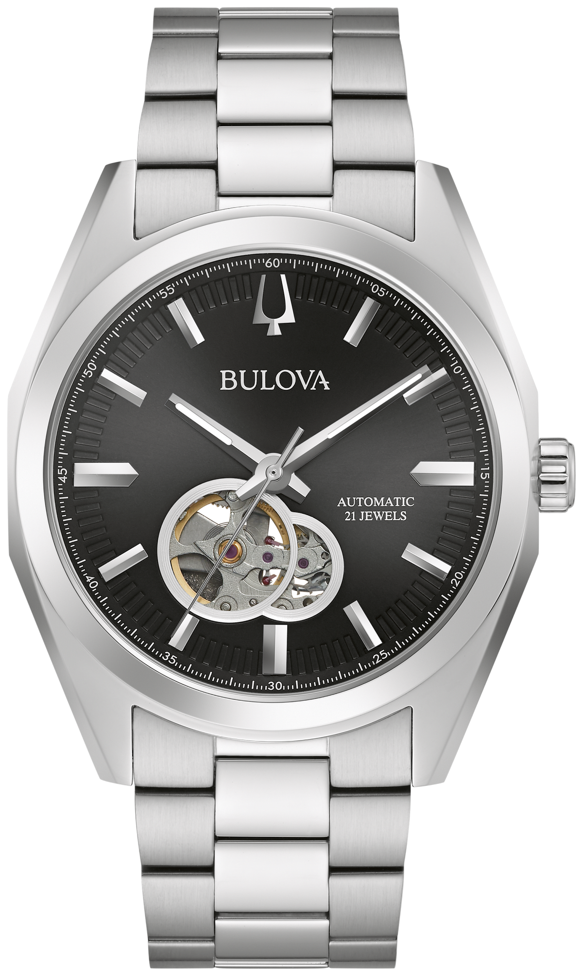 Bulova Surveyor Automatic Black Dial Watch — 96A270