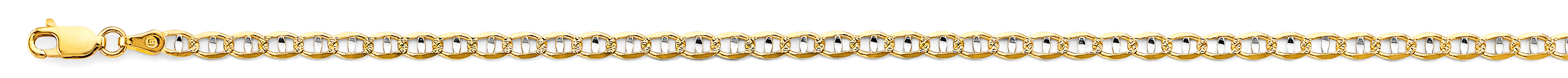 14K Two-Tone 3.5mm Light Mariner Chain