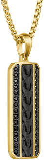 Bulova Link Carbon & Black Spinel Dog Tag Pendant — BVP1194-B6STBSP — product angle