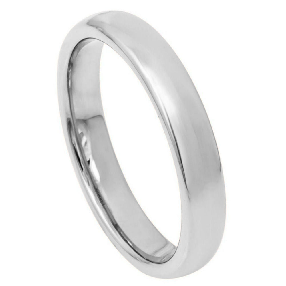 Elara Halo — Domed Tungsten Band — 4 mm — Silver tone