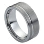 Lumen Meridian — Off-Center Groove Brushed Tungsten Band — 8 mm — Silver tone