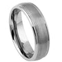 Solen Halo — Brushed Domed Tungsten Band — 6 mm — Silver tone
