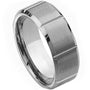 Oriel Meridian — Vertical-Groove Brushed Tungsten Band — 9 mm — Silver tone
