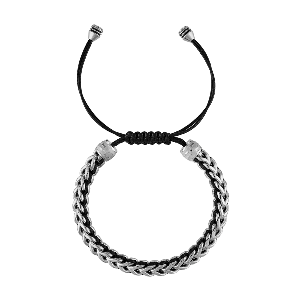 Bulova Classic Interwoven Link Bolo Bracelet — full adjustable bracelet — BVB1009-SBSTNA