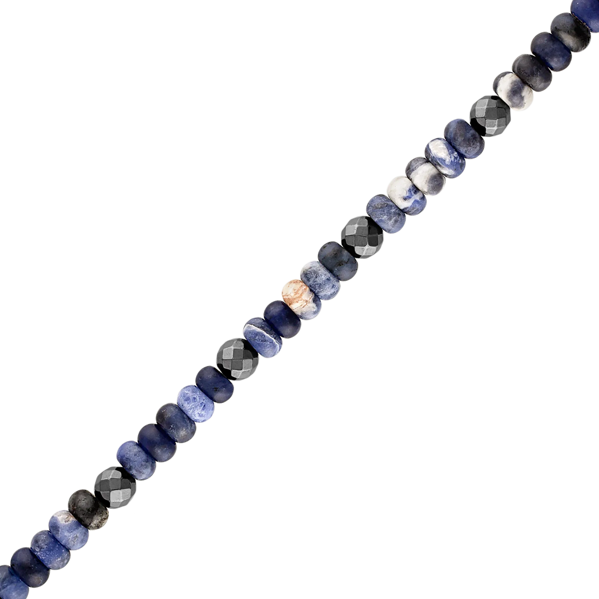 Bulova Classic Sodalite Bracelet — 8.5 Inches — bead detail — BVB1023-WSSOD