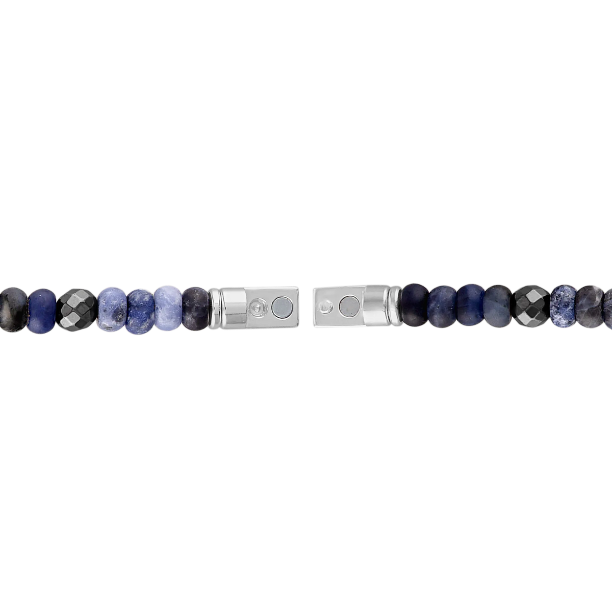 Bulova Classic Sodalite Bracelet — 8.5 Inches — open clasp detail — BVB1023-WSSOD