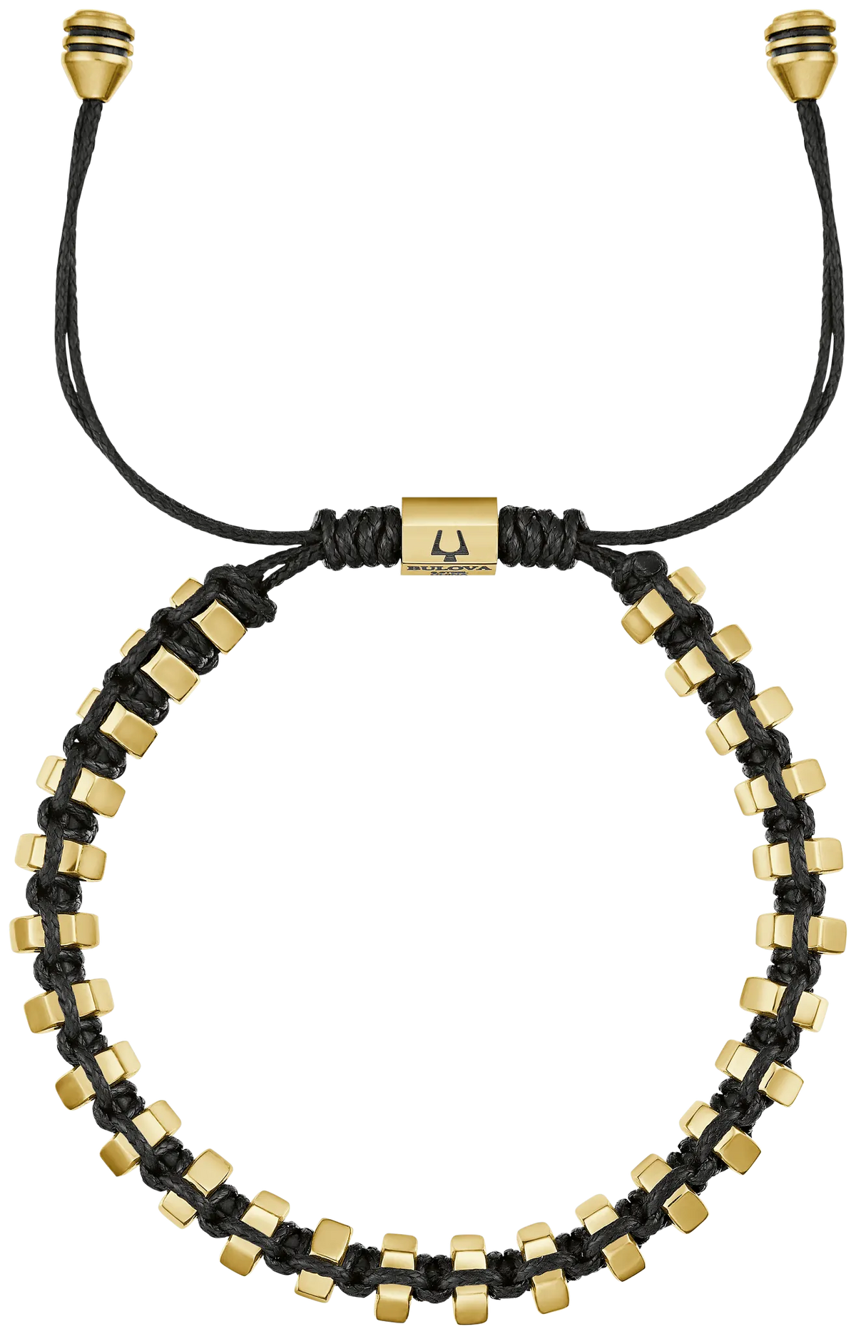 Bulova Luxury Hexagon Bolo Bracelet — full adjustable bracelet — BVB1224-GSTNA