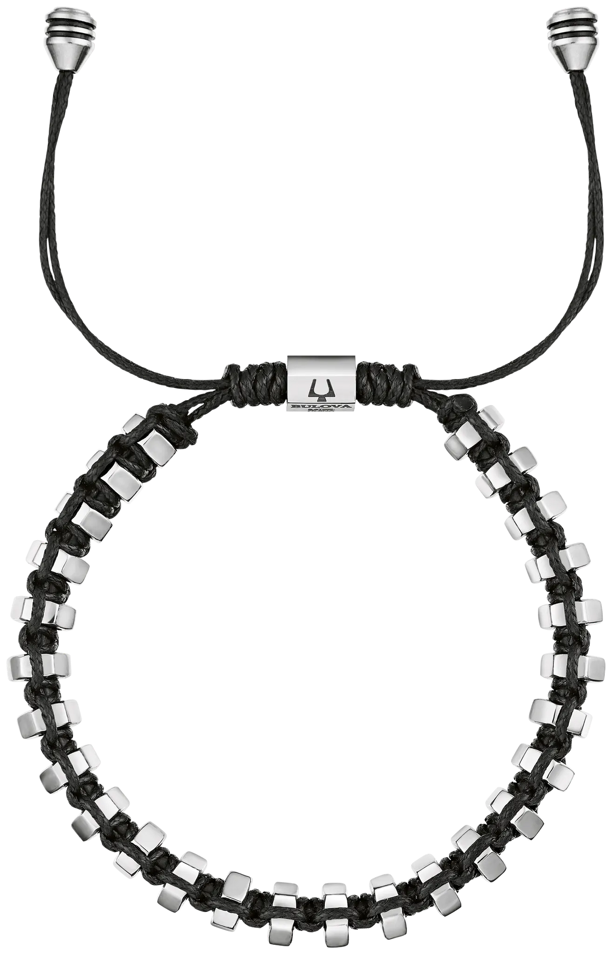 Bulova Luxury Hexagon Bolo Bracelet — full adjustable bracelet — BVB1224-NSTNA