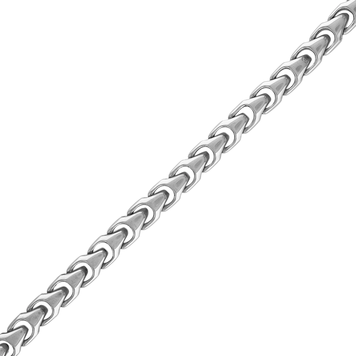 Bulova Link Sculpted Chain Necklace — link detail — BVC1057-NSTNA / BVC1058-NSTNA
