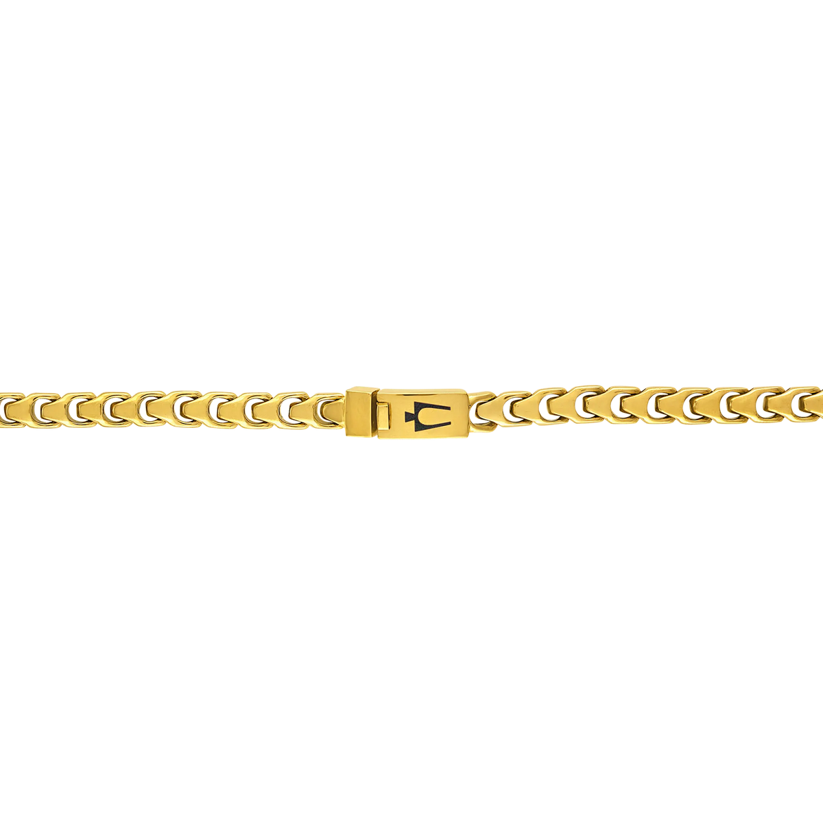 Bulova Link Sculpted Chain Necklace — clasp detail — BVC1058-GSTNA