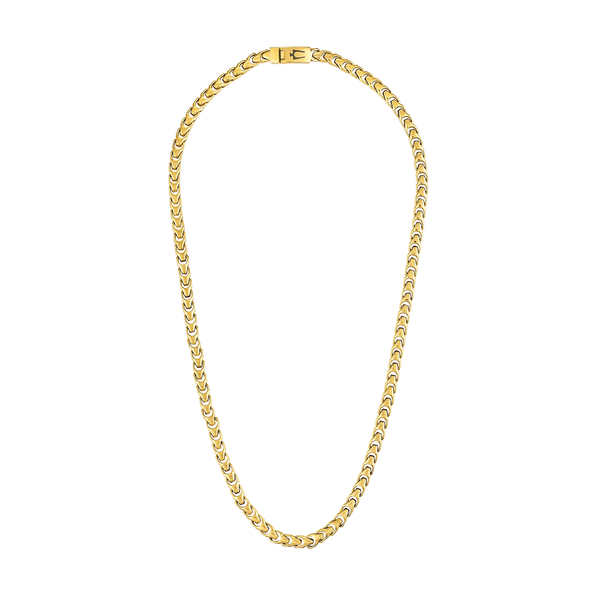 Bulova Link Sculpted Chain Necklace — full necklace — BVC1058-GSTNA