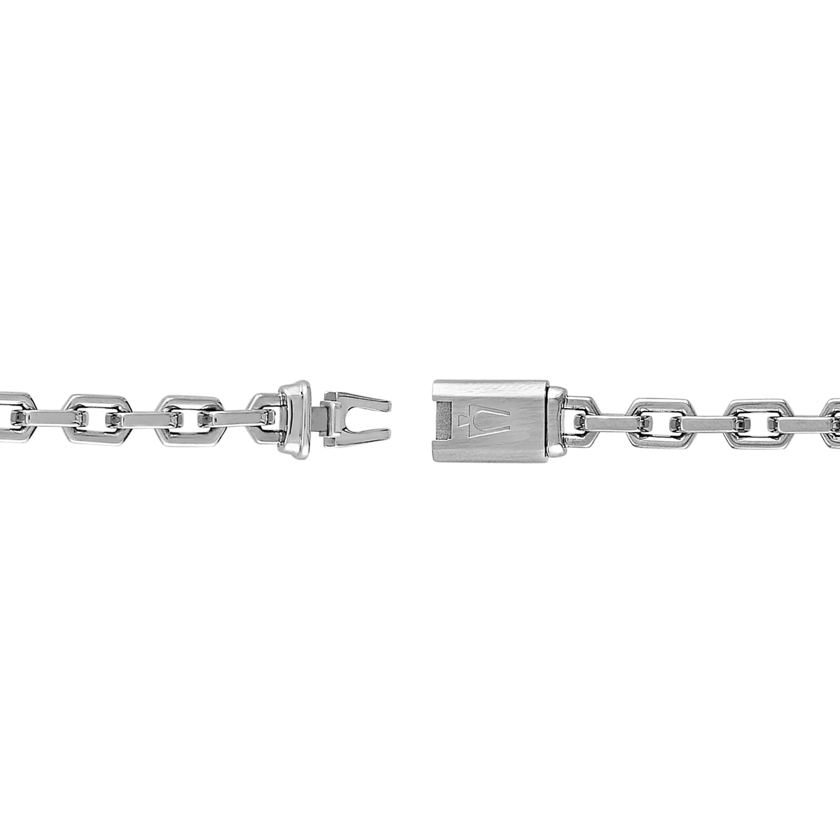 Bulova Icon Hexagon Cable Chain Necklace — 5 mm — open box clasp detail — BVC1077-XSTNA24