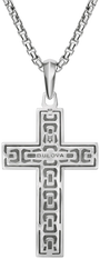 Bulova Link Two-Tone Cross Pendant with Adjustable Chain — pendant reverse — BVP1156-WYSNA