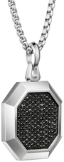 Bulova Luxury Octagonal Black Spinel Pendant — angled pendant view — BVP1196-SBSTNA