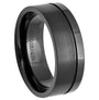 Celest Meridian V — Off-Center Groove Brushed Zirconium Band — 8 mm — Gunmetal