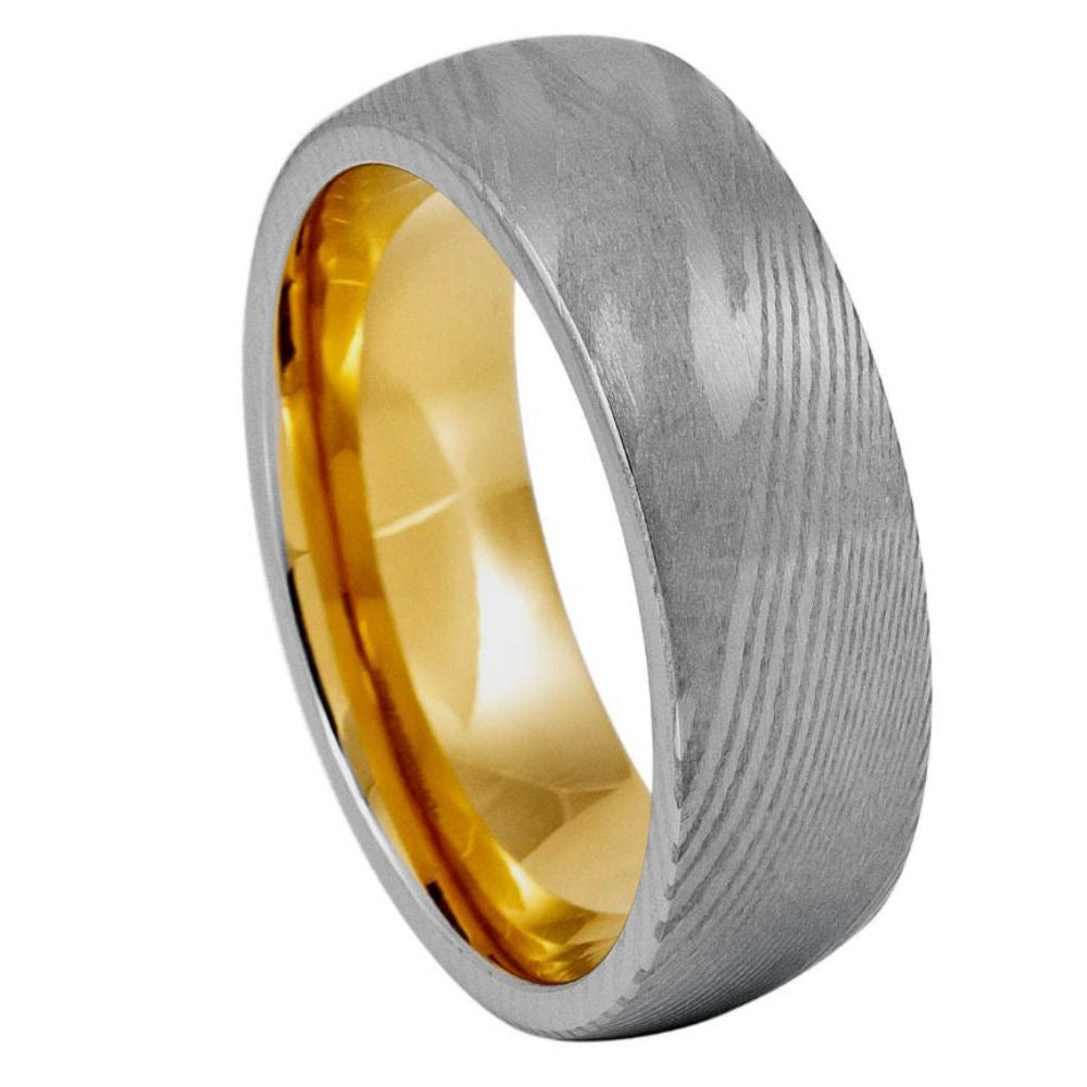 Seren Sovereign 11 — Damascus Band — 8 mm — Yellow gold tone