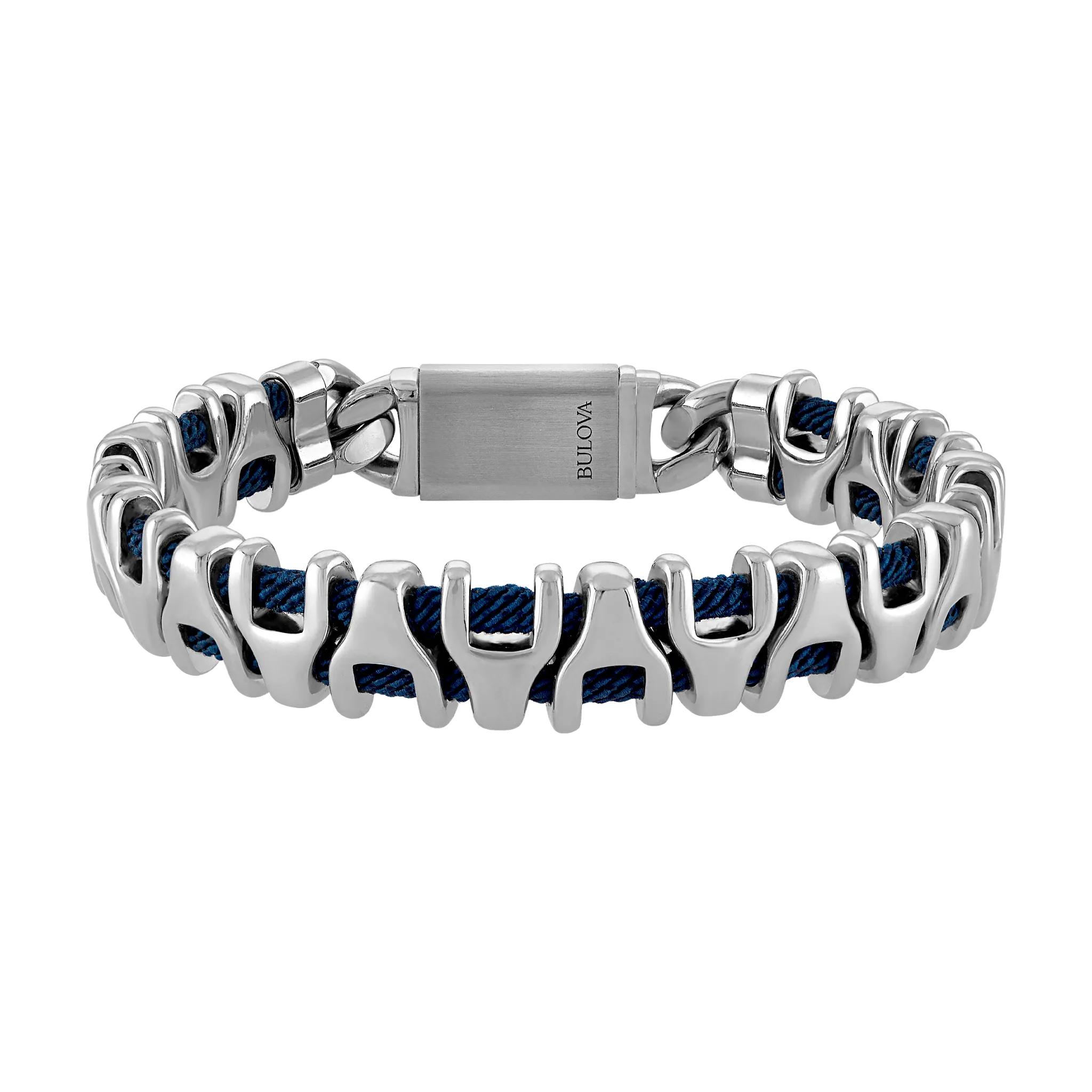 Bulova Link Navy Cord Bracelet — 8.5 Inches — BVB1193-NVSTNA