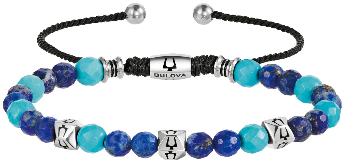 Bulova Lapis & Turquoise Bolo Bracelet — BVB1219-NSTTQLP