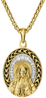 Bulova Link Blessed Mary White Topaz Pendant Necklace — BVP1140-YSWTO