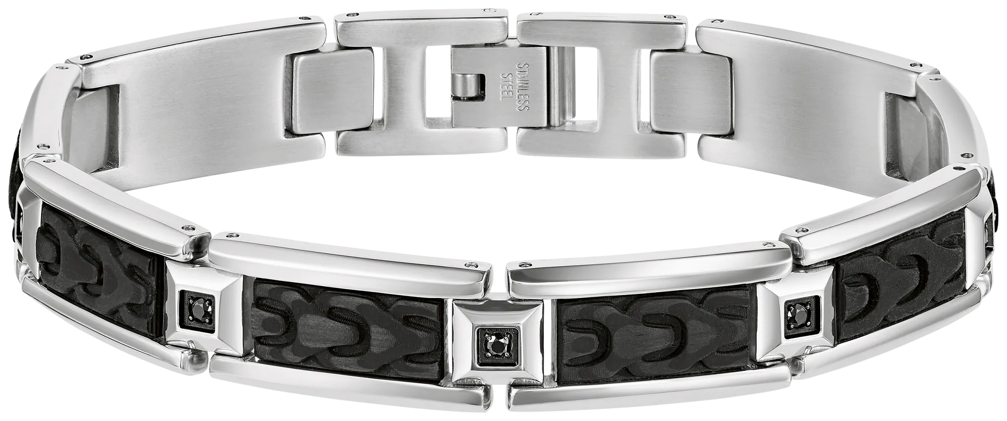 Bulova Link Carbon & Black Spinel Bracelet — BVB1325-SGSTBSP