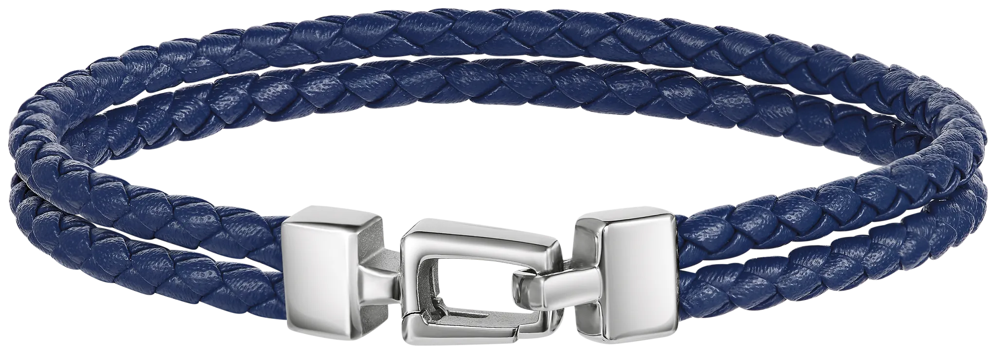 Bulova Performance Navy Double-Braid Leather Bracelet — BVB1251-NSTNA