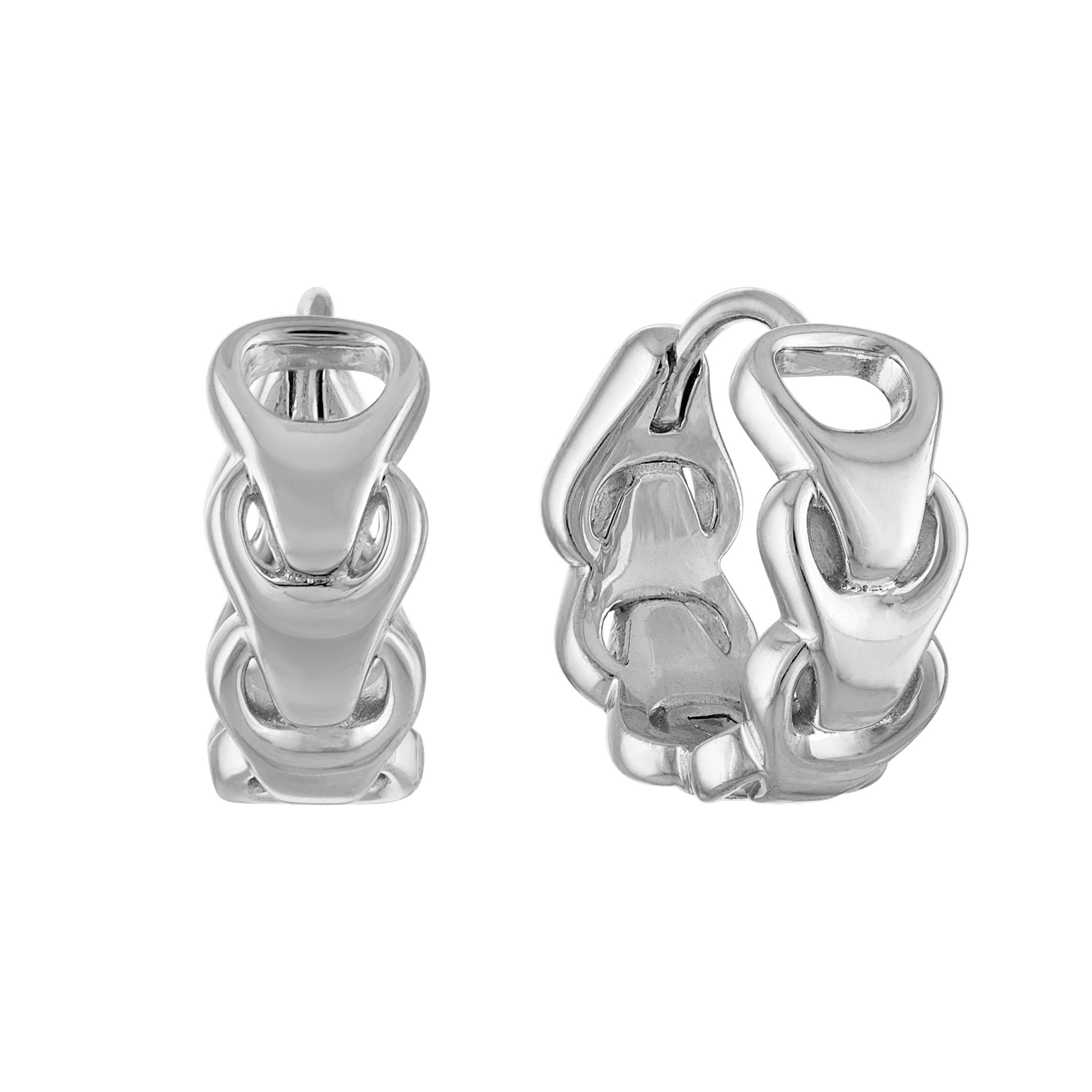 Bulova Link Sterling Silver Huggie Hoop Earrings — BVE1020-WSNA