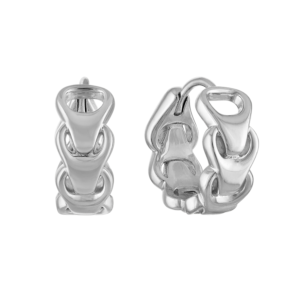 Bulova Link Sterling Silver Huggie Hoop Earrings — BVE1020-WSNA