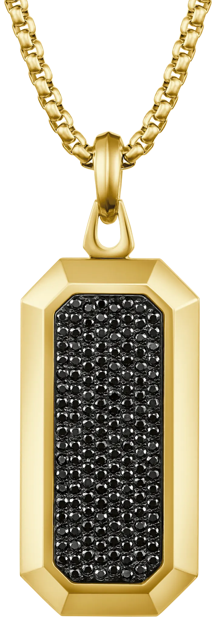 Bulova Luxury Gold-Tone Black Spinel Dog Tag Pendant — BVP1195-G6STNA