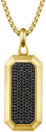 Bulova Luxury Gold-Tone Black Spinel Dog Tag Pendant — BVP1195-G6STNA