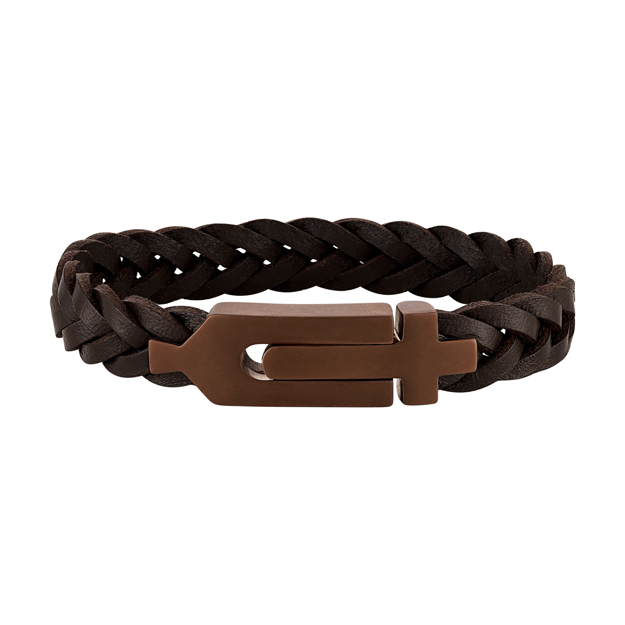Bulova Marine Star Braided Leather Bracelet — 8 Inches — BVB1131-BRSTNA8