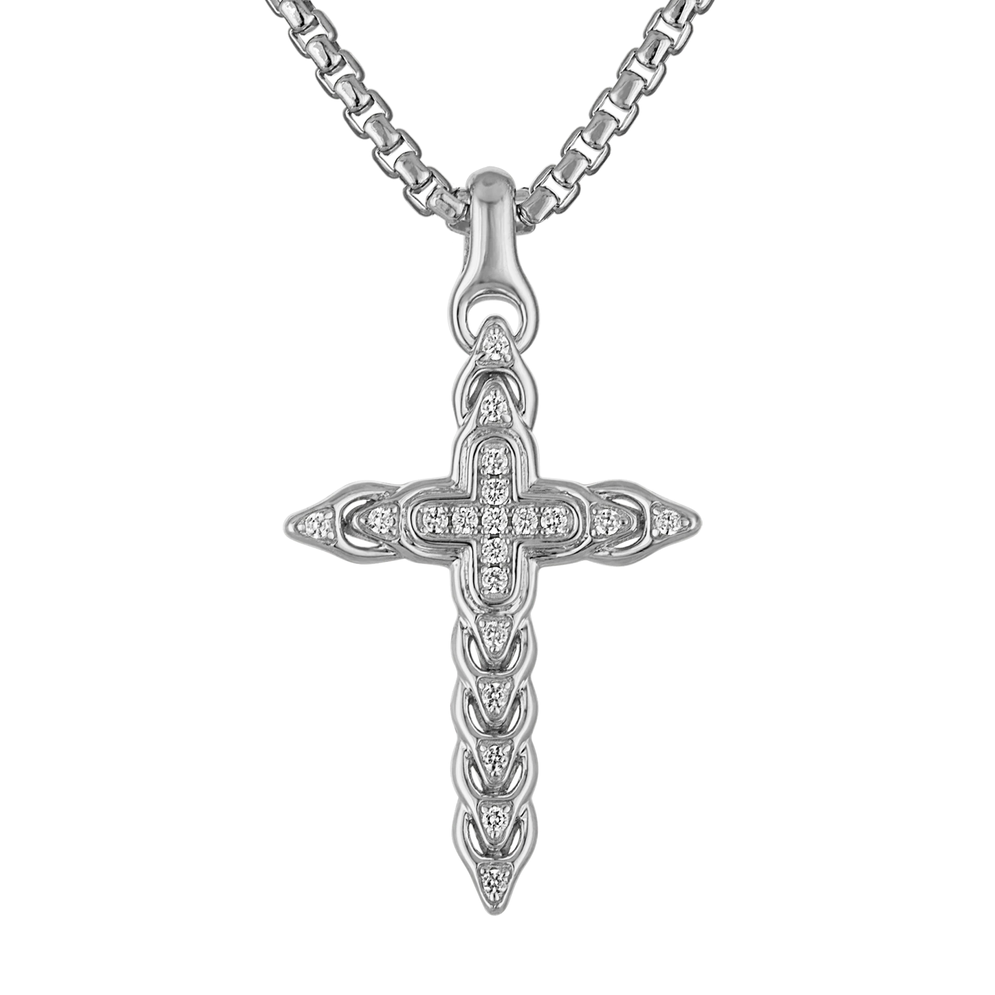 Bulova Link White Diamond Cross Pendant — BVP1085-WSQ7