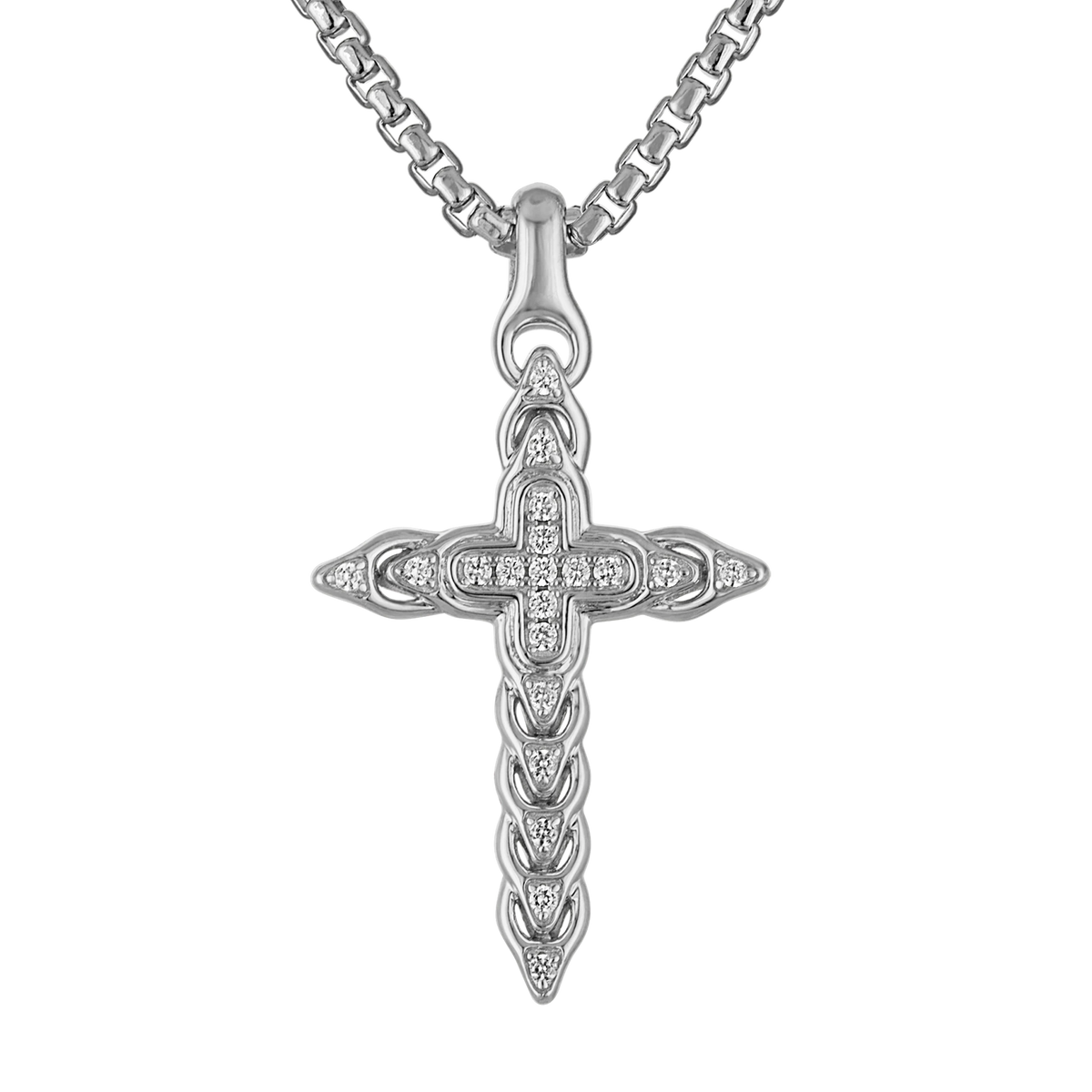 Bulova Link White Diamond Cross Pendant — BVP1085-WSQ7