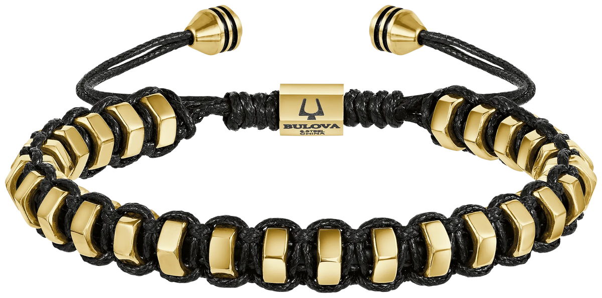 Bulova Luxury Hexagon Bolo Bracelet — BVB1224-GSTNA