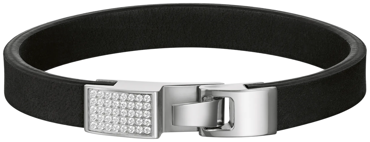 Bulova Performance Gemstone-Clasp Leather Bracelet — BVB1285-NSTWTO