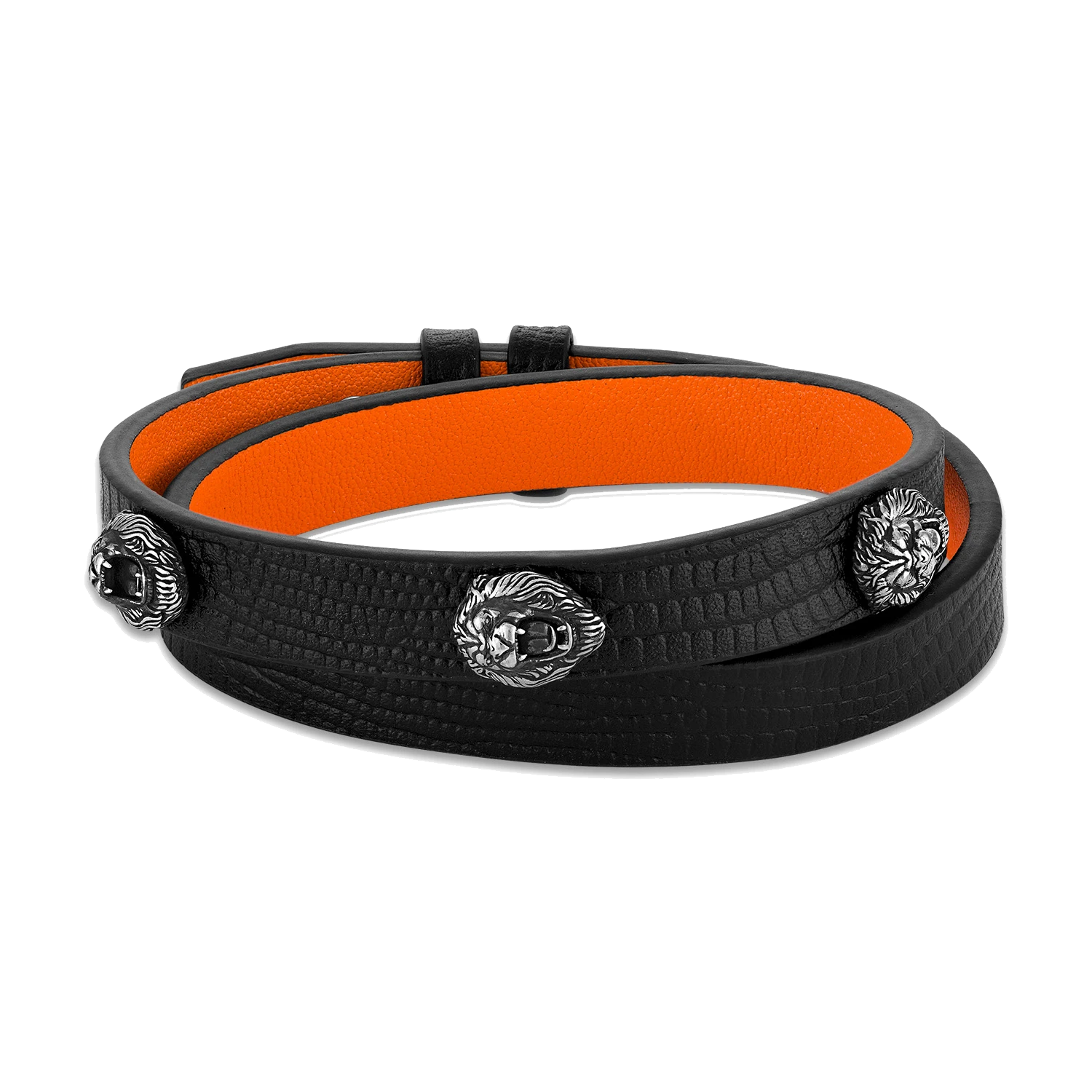 Bulova Marc Anthony Lion-Head Leather Wrap Bracelet — BVB1159-ANSNA