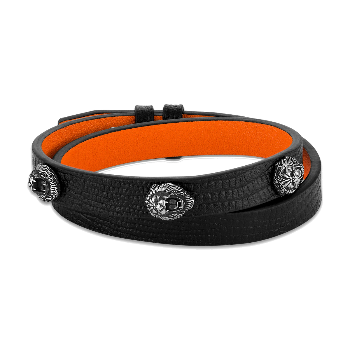 Bulova Marc Anthony Lion-Head Leather Wrap Bracelet — BVB1159-ANSNA