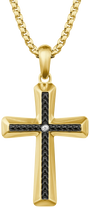 Bulova Link Two-Tone Diamond Cross Pendant — BVP1166-YLSTQ8