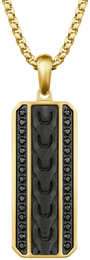 Bulova Link Carbon & Black Spinel Dog Tag Pendant — BVP1194-B6STBSP
