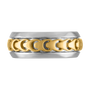 Bulova Link Two-Tone Tuning-Fork Band — Two-tone sterling silver with 14K gold plating — profile