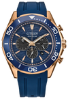 Blue · Rose Gold-Tone Stainless Steel